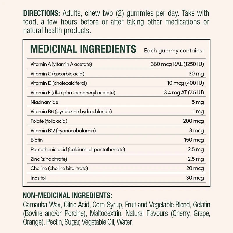 NATURE'S BOUNTY Multivitamines pour adultes, aide à soutenir la fonction immunitaire, aide au développement des os et des dents, saveurs de cerise, de raisin et d’orange 150 paquet