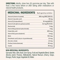 NATURE'S BOUNTY Multivitamines pour adultes, aide à soutenir la fonction immunitaire, aide au développement des os et des dents, saveurs de cerise, de raisin et d’orange 150 paquet
