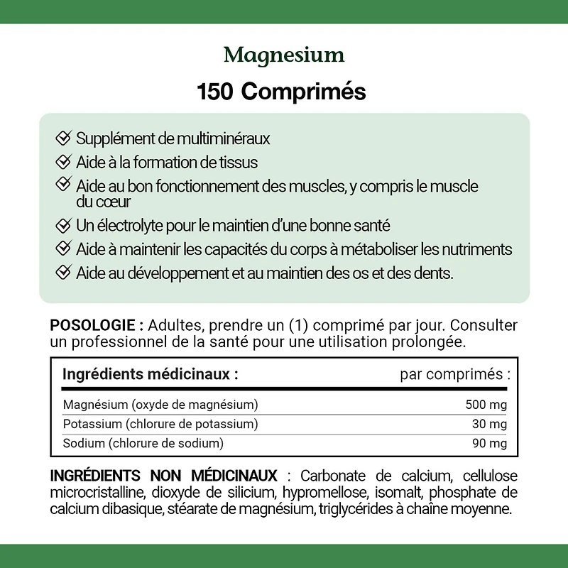 NATURE'S BOUNTY Magnesium Plus Electrolytes, 500 mg, Helps Maintain Muscle Function, Helps Tissue Formation & Development, Helps Maintain Bones & Teeth,<br>Helps Body Metabolize Nutrients, Tablets 150.0 count, 150 Tablets