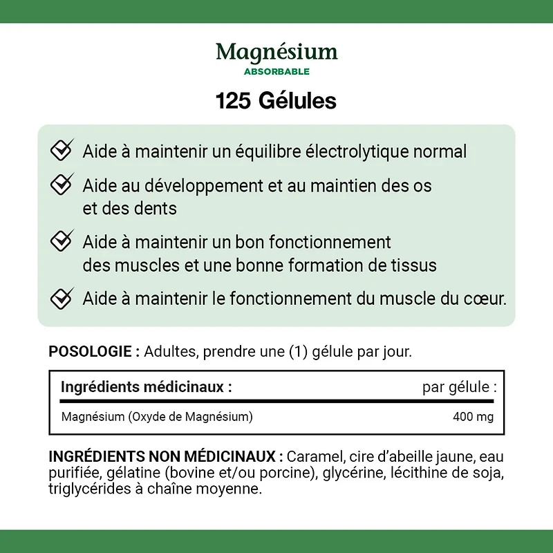 NATURE'S BOUNTY Magnesium, Absorbable, 400 mg, Helps Maintain Electrolyte Balance, Helps Development & Maintenance of Bones, Teeth & Muscle Function, Helps Heart Muscle Function, 125 Softgels 125.0 count, 125 Softgels