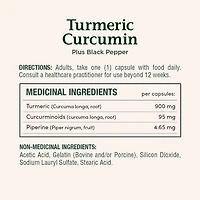 NATURE'S BOUNTY Curcumine du curcuma avec poivre noir, 1 000 mg, antioxydant, soulage les articulations et aide la digestion, capsules 90 paquet