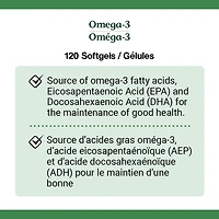NATURE'S BOUNTY Omega-3 Fish Oil, 1200 mg, Value Size, Supports Cognitive Health & Brain Function, Source of Omega-3 Fatty Acids EPA & DHA, Softgels 120.0 count, 120 Softgels
