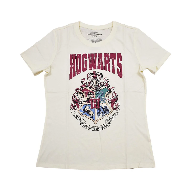 Harry Potter Ladies Hogwarts Crest Short Sleeve T-Shirt, Sizes: XS-XL