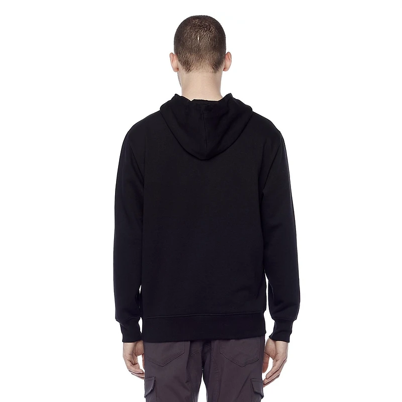 Dark Black Men's Long-Sleeve Graphic Hooded Sweatshirt