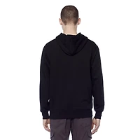 Dark Black Men's Long-Sleeve Graphic Hooded Sweatshirt