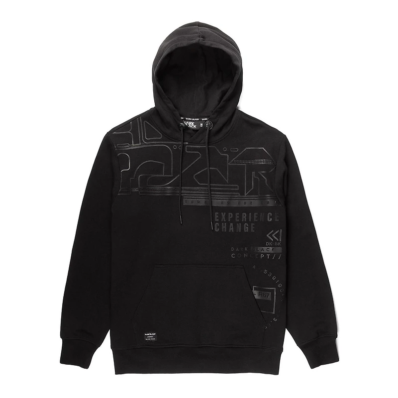 Chandail manches longues à capuchon Dark Black pour hommes