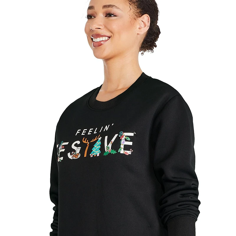 George Women's Ugly Christmas Light Up Fleece Sweatshirt