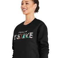 George Women's Ugly Christmas Light Up Fleece Sweatshirt