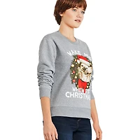 George Women's Ugly Christmas Light Up Fleece Sweatshirt