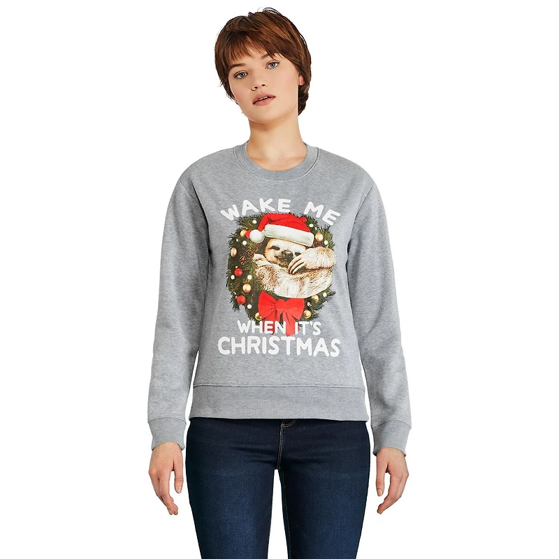 George Women's Ugly Christmas Light Up Fleece Sweatshirt