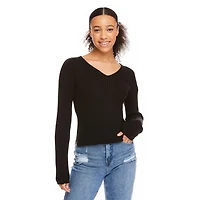 No Boundaries Women's V-Neckline Sweater