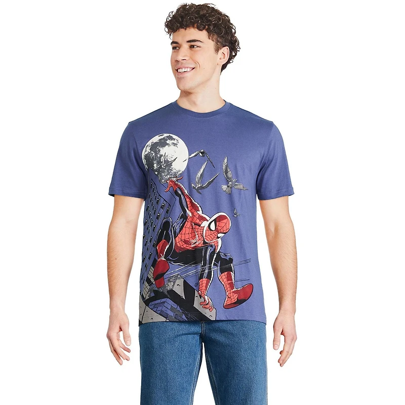 T-shirt luminescent à la noirceur Spider-Man Marvel pour hommes