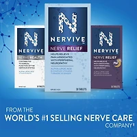 Nervive Santé des nerfs, pour le système nerveux, acide alpha-lipoïque, ALA, vitamines B1-thiamine, B6, B12, supplément de 30 jours, 30 unités