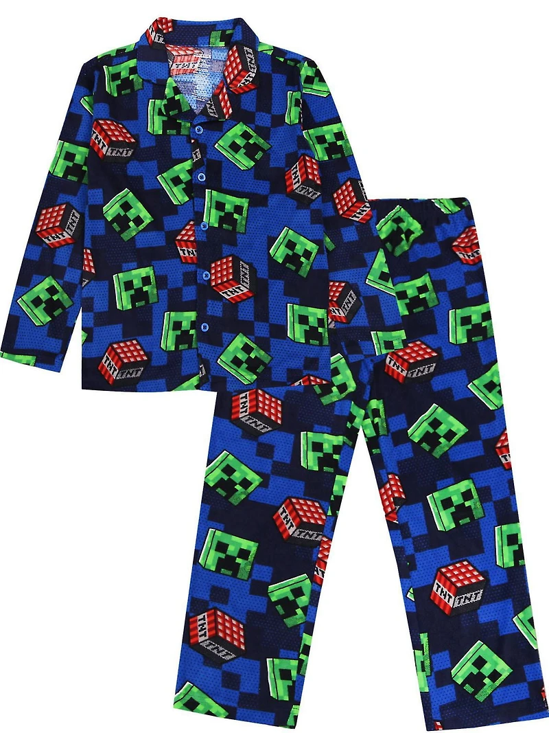 MINECRAFT - Knit Sleep 2 Piece PJ set - Kids - Boys, SIZE : XS-L