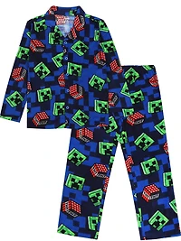 MINECRAFT - Knit Sleep 2 Piece PJ set - Kids - Boys, SIZE : XS-L