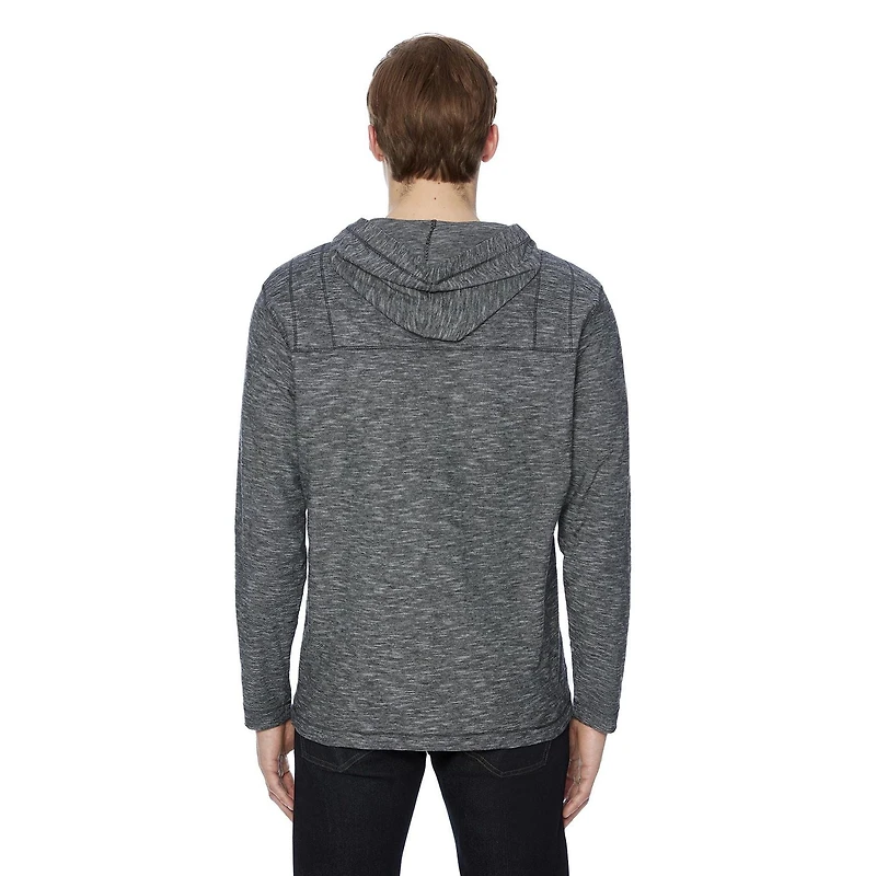 Tee-shirt Capuchon manches longues Dark Black pour hommes Tailles P-TTG