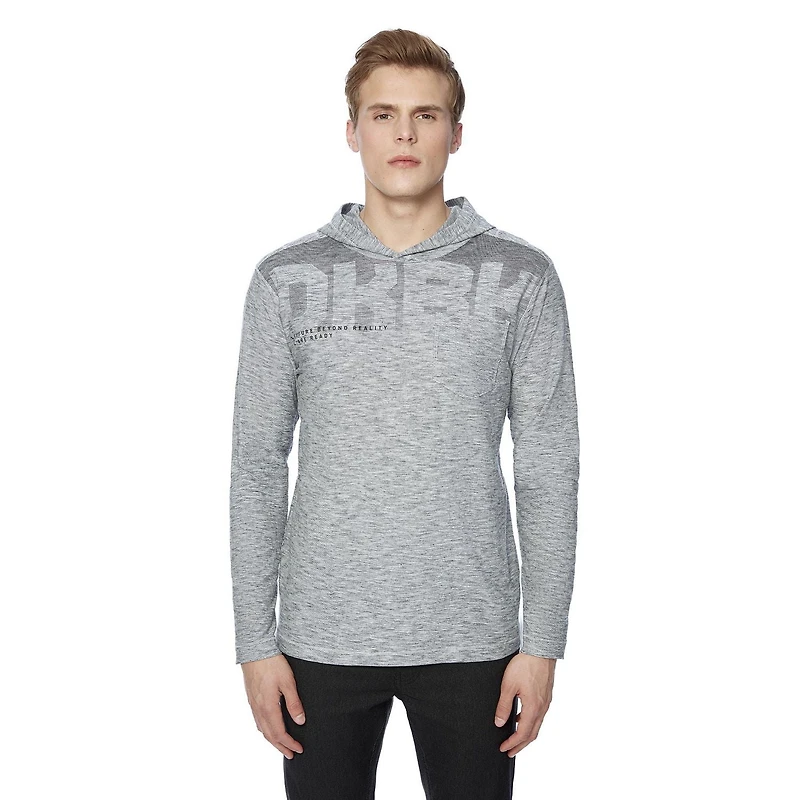 Tee-shirt Capuchon manches longues Dark Black pour hommes Tailles P-TTG