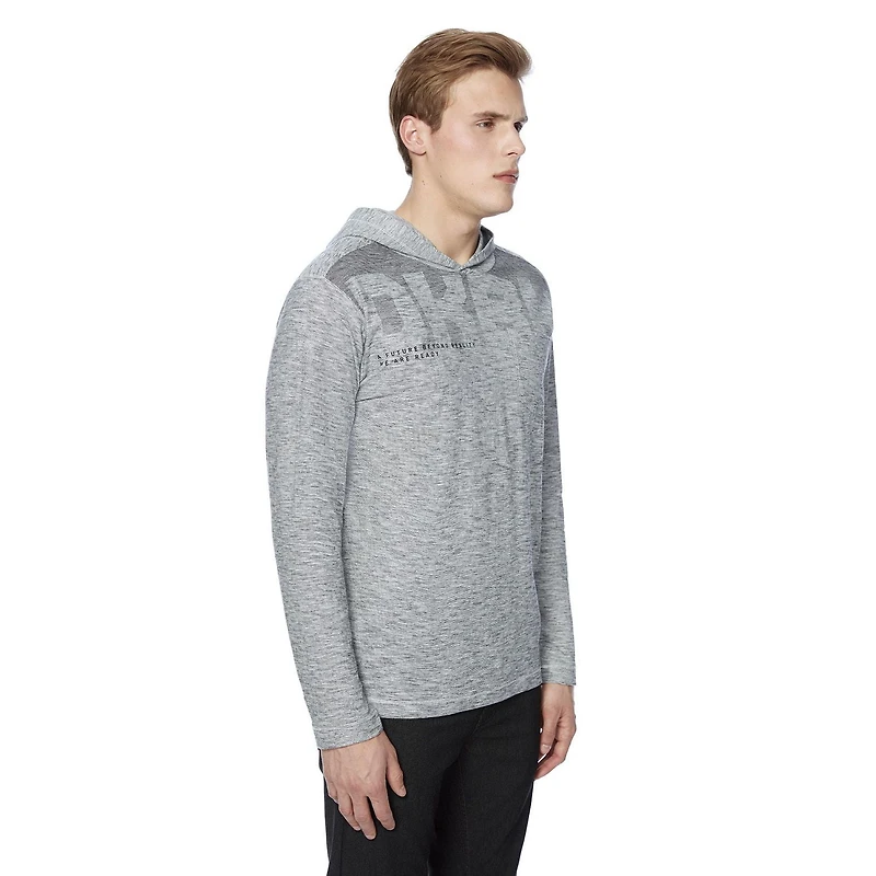 Tee-shirt Capuchon manches longues Dark Black pour hommes Tailles P-TTG