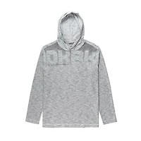 Dark Black Men's Long Sleeve Hooded Popover