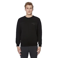 Dark Black Men's Long Sleeve Crew Neck