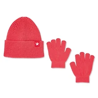 Ensemble 2 pièces avec tuque au revers roulé et gants George pour petites filles
