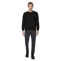 Dark Black Men's Long Sleeve Crew Neck