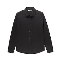 Dark Black Men's Long Sleeve Knit Shirt
