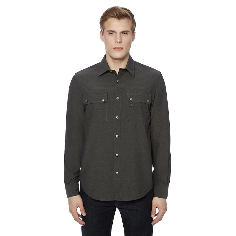 Chemise pour hommes manches longues Dark Black Tailles P-TTG