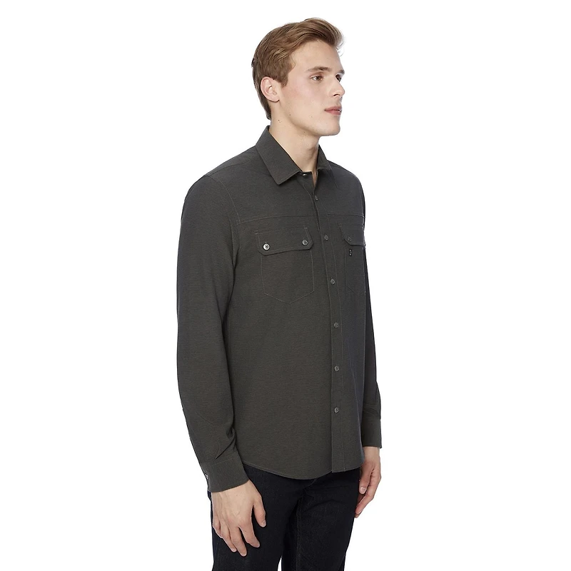 Chemise pour hommes manches longues Dark Black Tailles P-TTG