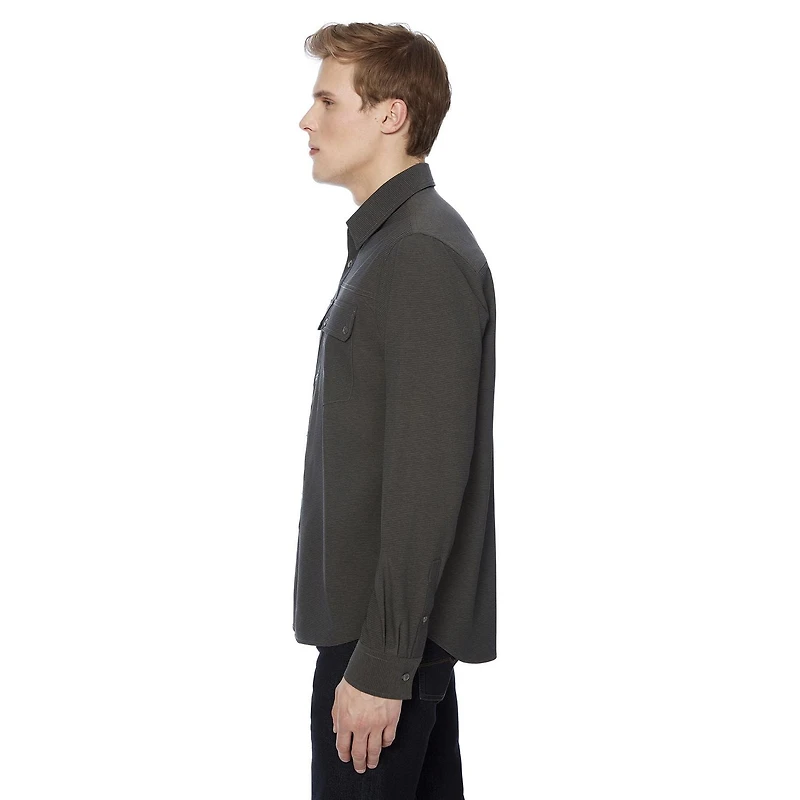 Chemise pour hommes manches longues Dark Black Tailles P-TTG