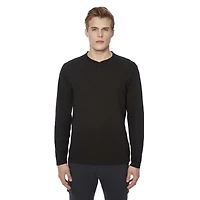 Henley à manches longues pour hommes Dark Black