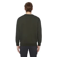 Dark Black Men's Long Sleeve Crew Neck, Sizes S-XXL