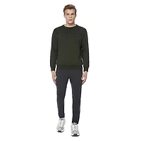 Dark Black Men's Long Sleeve Crew Neck, Sizes S-XXL