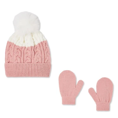 George Toddler Girls' Hat and Mittens 2-Piece Set