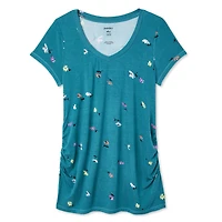 T-shirt imprimé à manches courtes avec encolure en V Paisley Sky Maternité