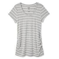 Paisley Sky Maternity Printed Short Sleeve V-Neckline Tee