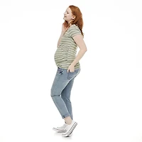 T-shirt de base avec encolure en V Paisley Sky Maternit