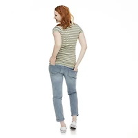 T-shirt de base avec encolure en V Paisley Sky Maternit