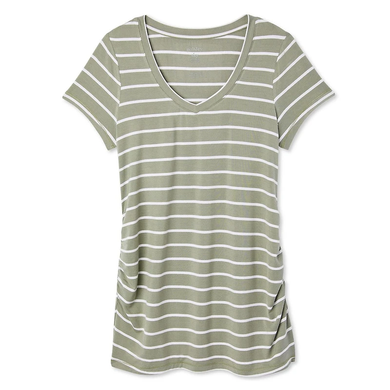 Paisley Sky Maternity Basic V-Neckline Tee