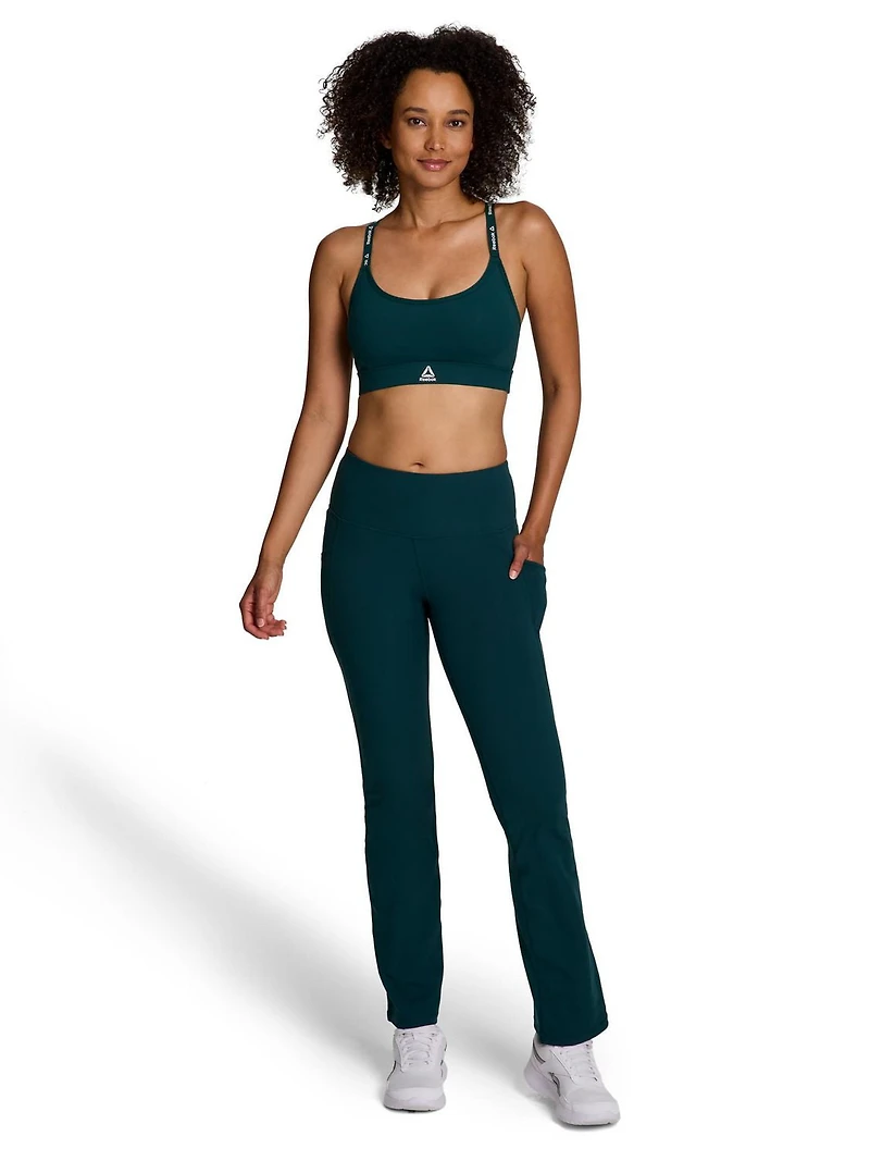 Reebok Pantalon actif quotidien taille haute pour femme avec poches, entrejambe de 31 po Tailles XS-2XL
