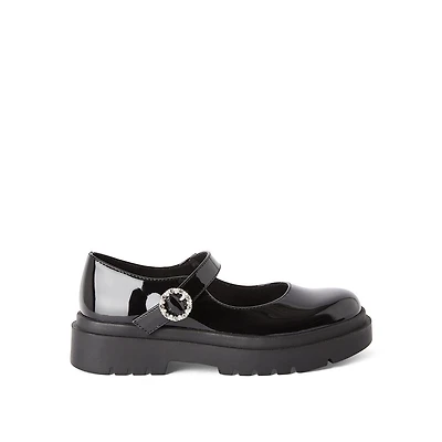 George Girls' Buckled Mary Janes, Wide Width Sizes 13-3