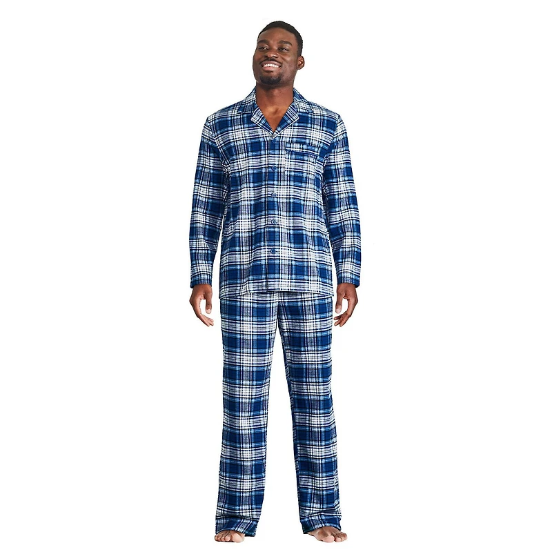 George Men's Notch Collar Pajama 2-Piece Set