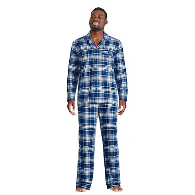 George Men's Notch Collar Pajama 2-Piece Set