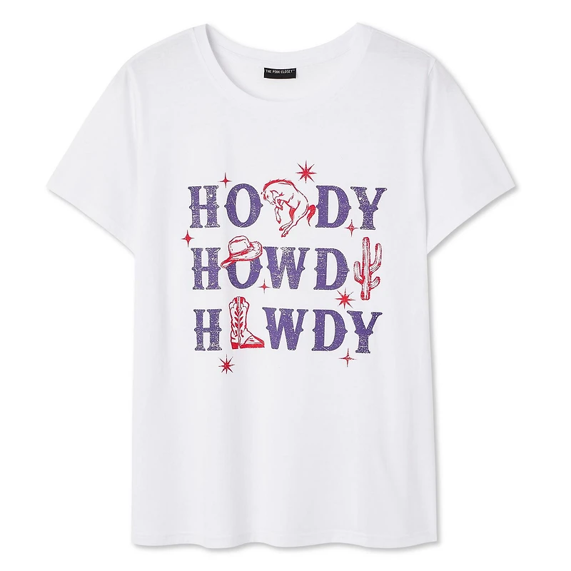 T-shirt Howdy The Pink Closet Plus pour femmes