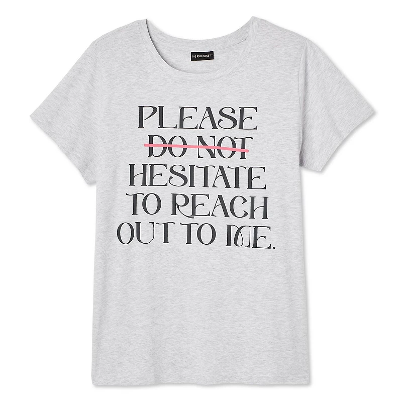 The Pink Closet Women's Plus Crew Neckline Tee, Sizes 1X-4X