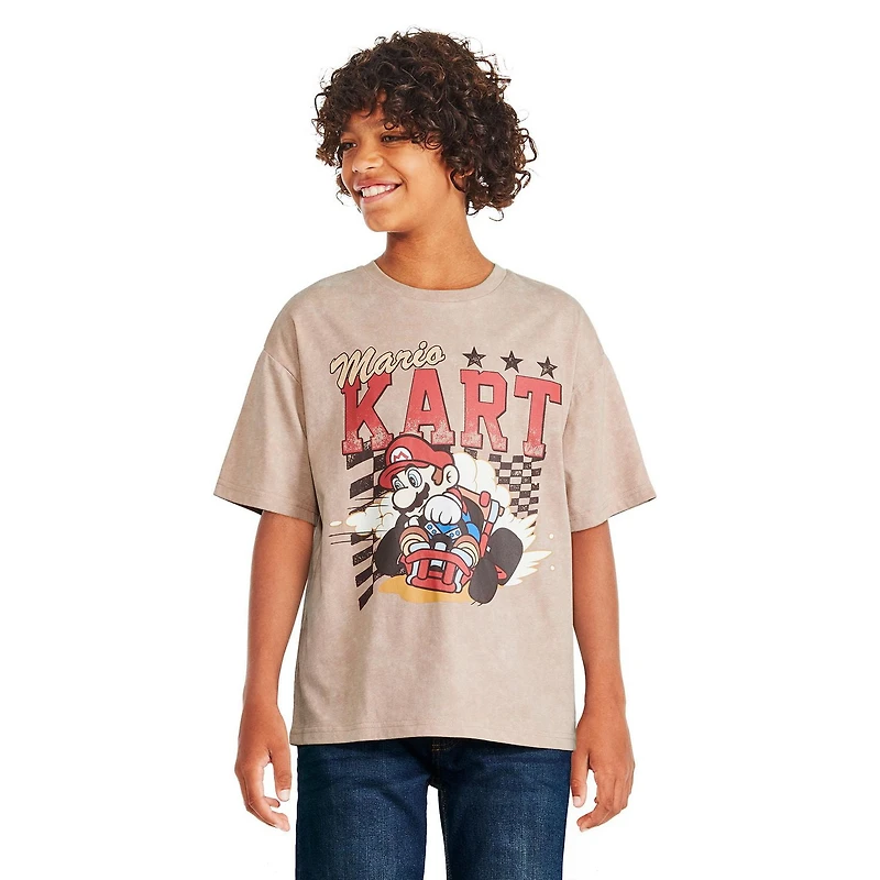 T-shirt délavé Mario Kart Nintendo pour garçons