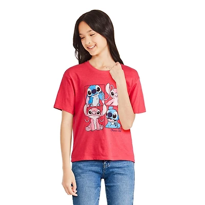 Disney Girls' Stitch Short Sleeve Tee