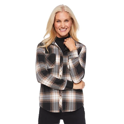 Chemise à carreaux en tricot hacci Iyla pour femmes