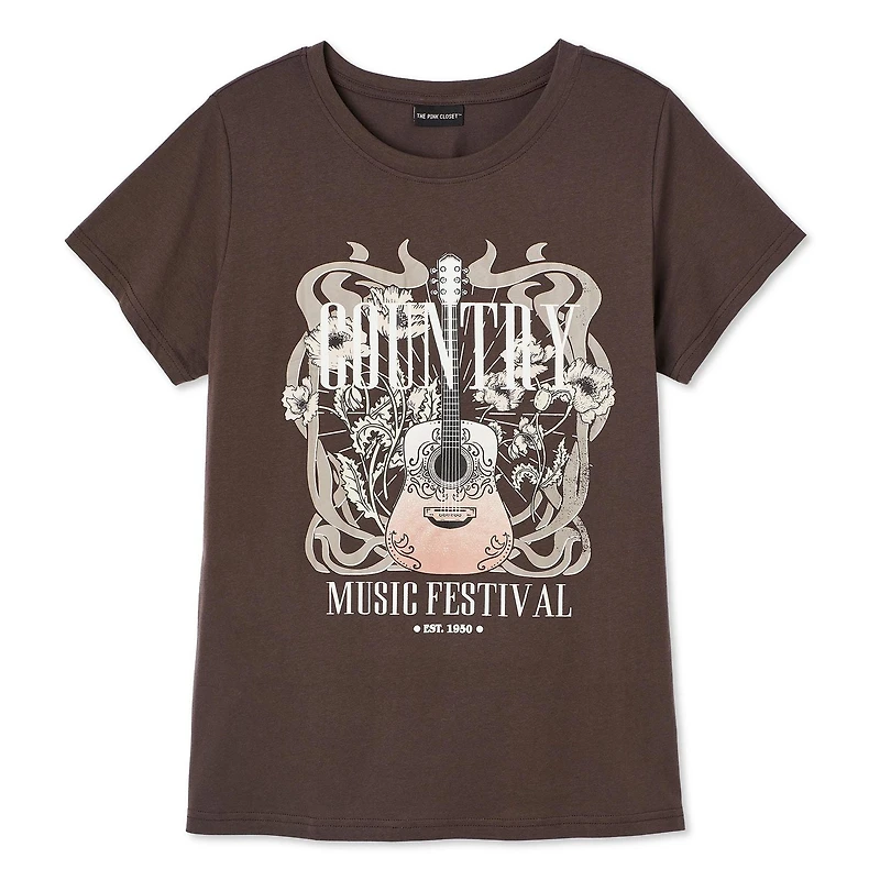 The Pink Closet Women's Plus Country Tee, Sizes 1X-4X
