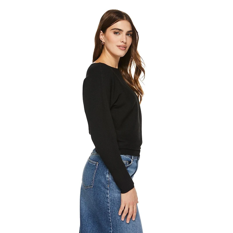 George Women's Ribbed Dolman Sweater, Sizes XS-XXL